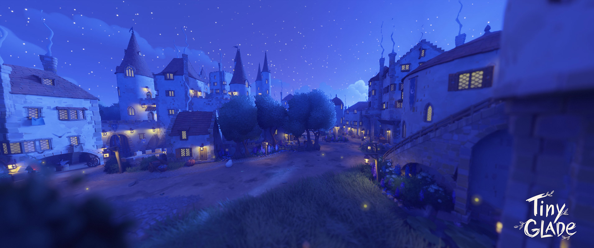 Petite bourgade médiévale de nuit Petite bourgade médiévale de nuit